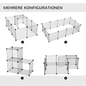 Freilaufgehege Metallgitter Schwarz