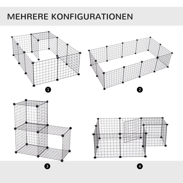 Freilaufgehege Metallgitter Schwarz