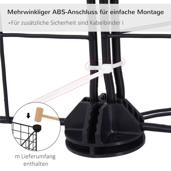 Freilaufgehege Metallgitter Schwarz