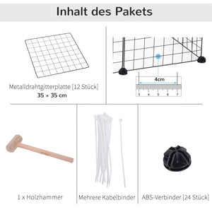 Freilaufgehege Metallgitter Schwarz