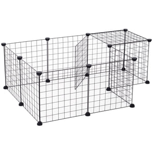 Freilaufgehege Metallgitter Schwarz