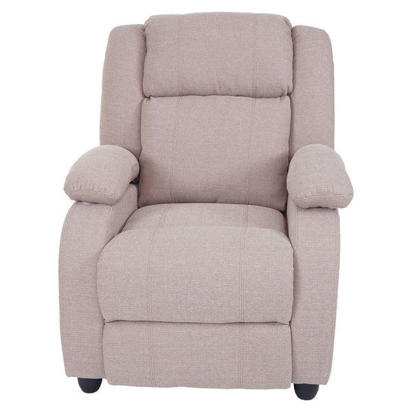 Fernsehsessel Relaxsessel Liegesessel Stoff creme-grau