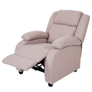 Fernsehsessel Relaxsessel Liegesessel Stoff creme-grau