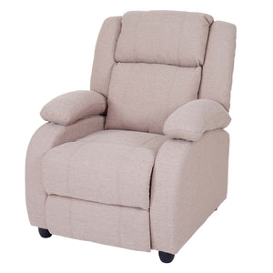 Fernsehsessel Relaxsessel Liegesessel Stoff creme-grau