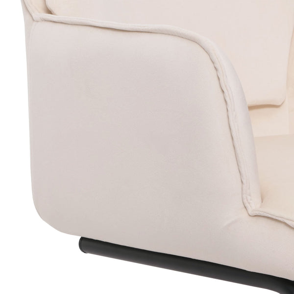 Freischwinger Esszimmerstuhl Küchenstuhl Stoff Öko-Tex creme-beige