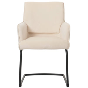 Freischwinger Esszimmerstuhl Küchenstuhl Stoff Öko-Tex creme-beige