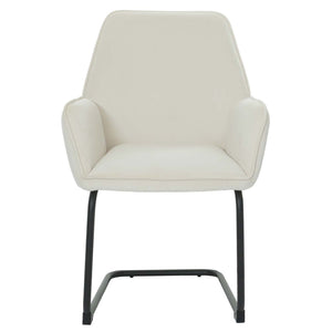 Freischwinger Esszimmerstuhl Küchenstuhl Stoff Öko-Tex creme-beige