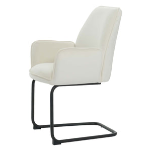 Freischwinger Esszimmerstuhl Küchenstuhl Stoff Öko-Tex creme-beige