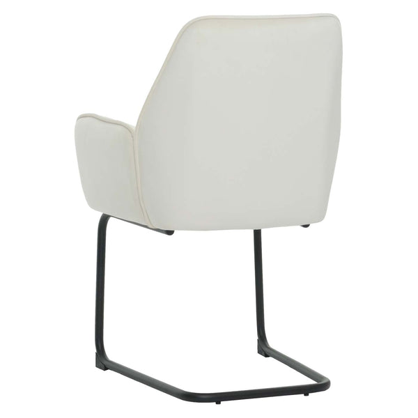 Freischwinger Esszimmerstuhl Küchenstuhl Stoff Öko-Tex creme-beige