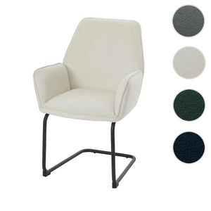 Freischwinger Esszimmerstuhl Küchenstuhl Stoff Öko-Tex creme-beige