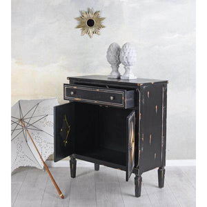 VINTAGE ANRICHTE SCHWARZ SIDEBOARD ANTIK KOMMODE KÜCHENSCHRANK