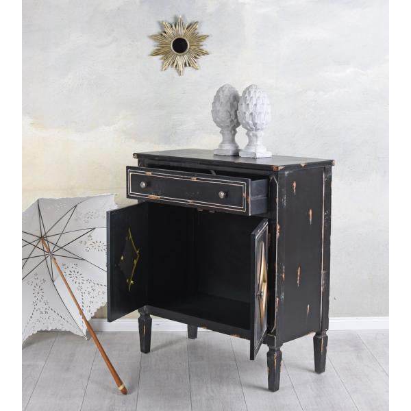 VINTAGE ANRICHTE SCHWARZ SIDEBOARD ANTIK KOMMODE KÜCHENSCHRANK
