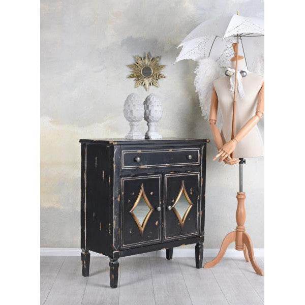 VINTAGE ANRICHTE SCHWARZ SIDEBOARD ANTIK KOMMODE KÜCHENSCHRANK