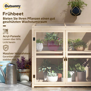Frühbeet 2-stufig 103x61x103cm aus Holz Natur