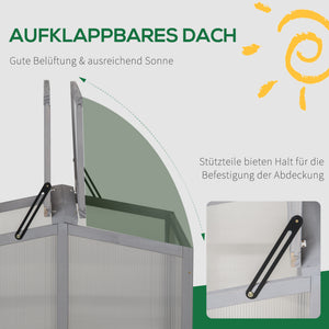 Frühbeet Holz & Polycarbonat kompakt Hellgrau