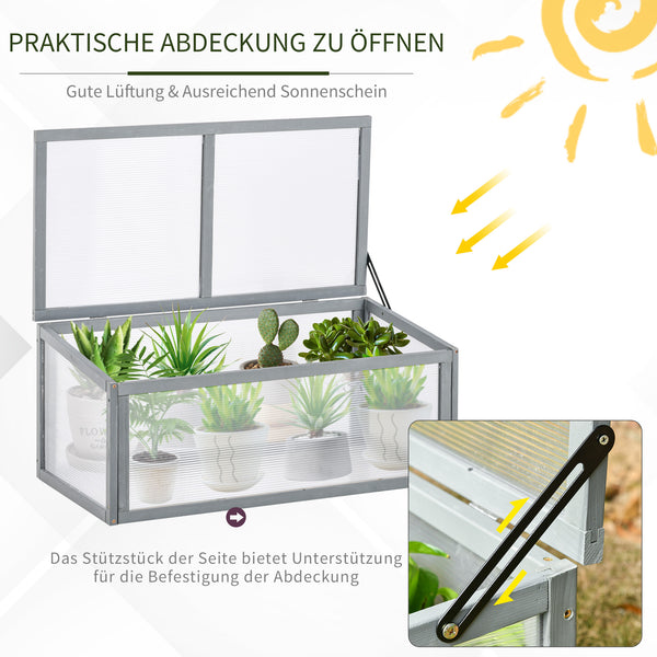 Frühbeet wetterfest aus Holz Grau