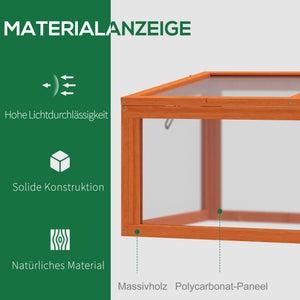 Frühbeet wetterfest Holz & Polycarbonat Orange