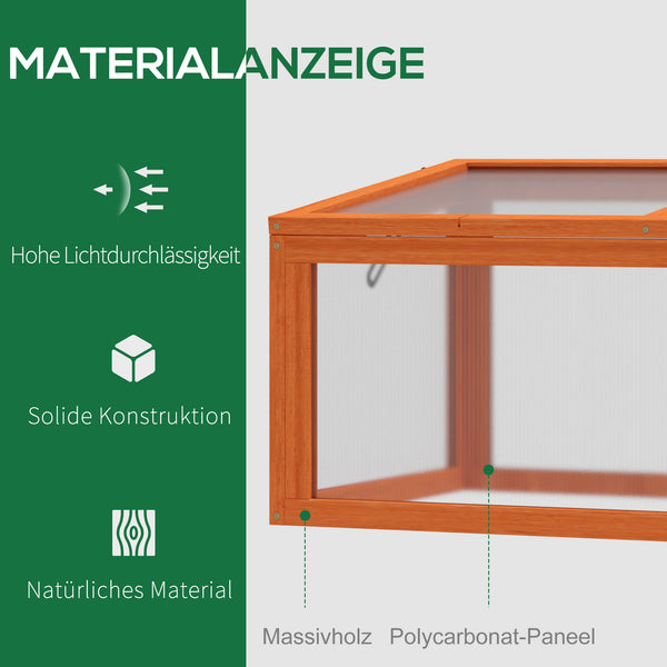 Frühbeet wetterfest Holz & Polycarbonat Orange