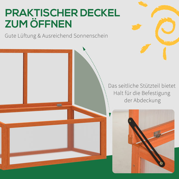 Frühbeet wetterfest Holz & Polycarbonat Orange