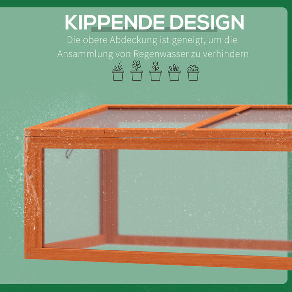 Frühbeet wetterfest Holz & Polycarbonat Orange
