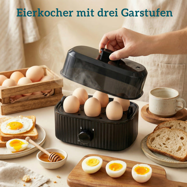 Frühstücksset Wasserkocher Toaster und Eierkocher 1,7L 4 Scheiben schwarz