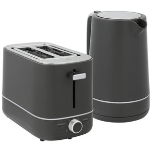 Frühstücksset Wasserkocher und Toaster mit 6 Stufen grau