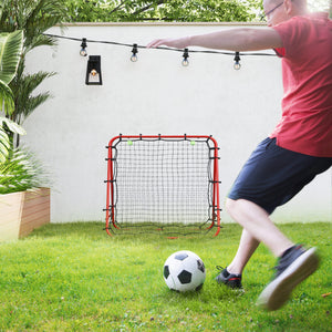 Fussball Rebounder Rückprallwand 5 Stufen Stahl Rot