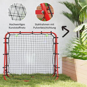 Fussball Rebounder Rückprallwand 5 Stufen Stahl Rot