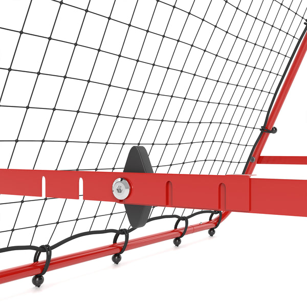 Fussball Rebounder Rückprallwand 5 Stufen Stahl Rot