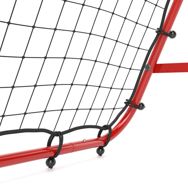 Fussball Rebounder Rückprallwand 5 Stufen Stahl Rot