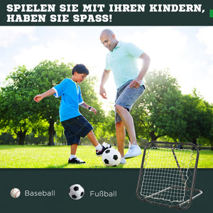 Fussball Rebounder klappbar mit 5 Stufen Schwarz