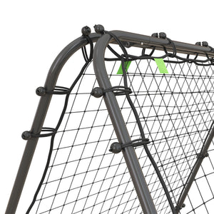 Fussball Rebounder Rückprallwand 5 Stufen Stahl Schwarz