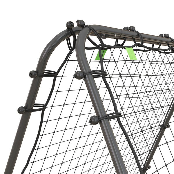 Fussball Rebounder Rückprallwand 5 Stufen Stahl Schwarz