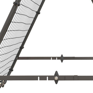 Fussball Rebounder Rückprallwand 5 Stufen Stahl Schwarz