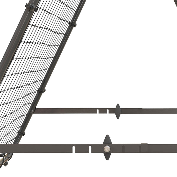 Fussball Rebounder Rückprallwand 5 Stufen Stahl Schwarz