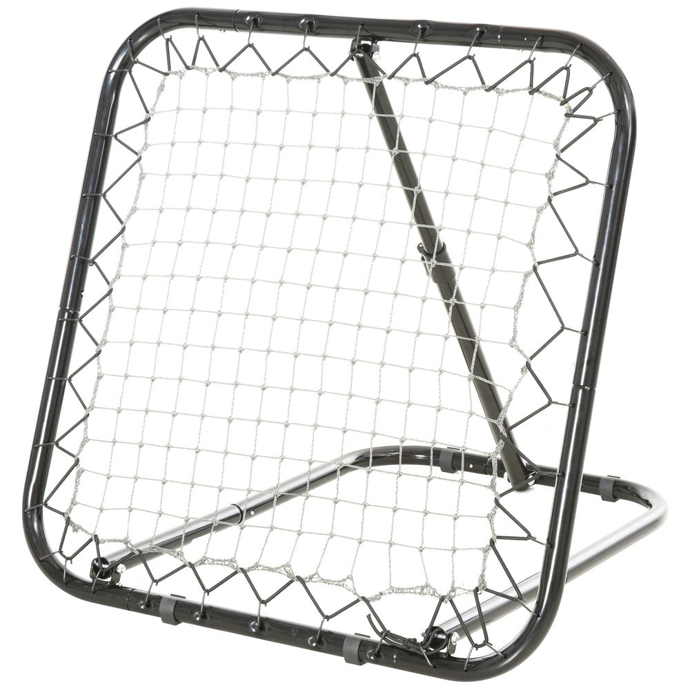 Foldable football rebounder with 5 levels, black