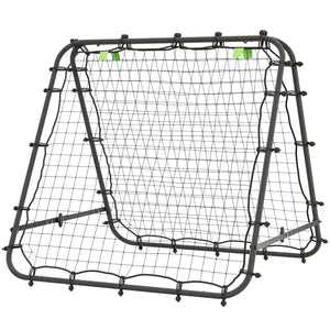 Fussball Rebounder Rückprallwand 5 Stufen Stahl Schwarz