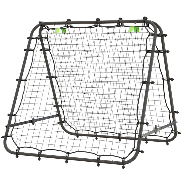 Fussball Rebounder Rückprallwand 5 Stufen Stahl Schwarz