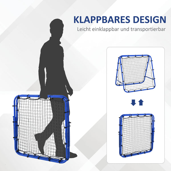 Fussball Rebounder Kickback Tor 100x95x90cm Blau