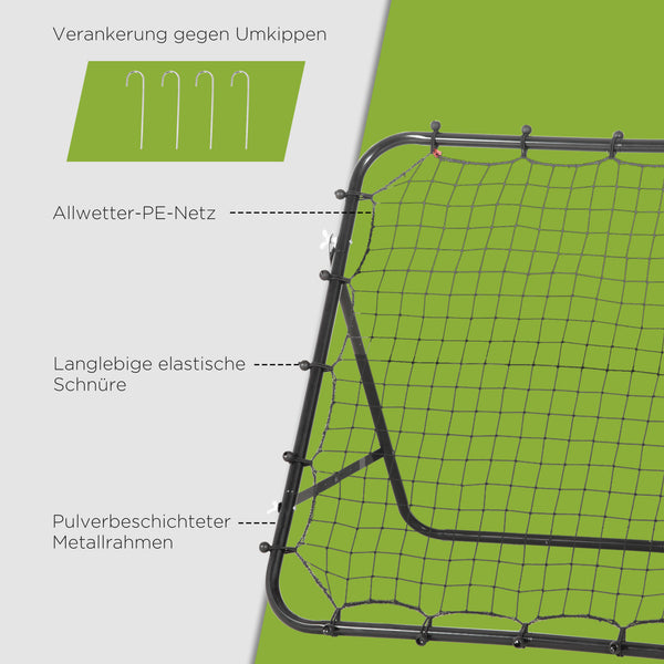 Fussball Rebounder Rückprallwand verstellbar für Training Jugendliche