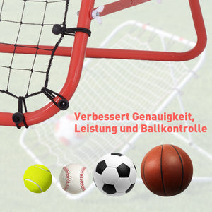 Fussball Rückprallwand Netz 96x80x96cm Rot-Schwarz