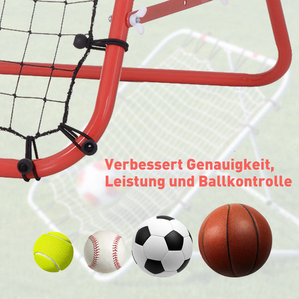 Fussball Rückprallwand Netz 96x80x96cm Rot-Schwarz