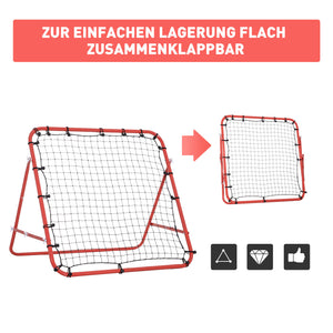 Fussball Rückprallwand Netz 96x80x96cm Rot-Schwarz