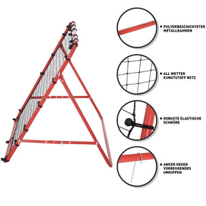 Fussball Rückprallwand Netz 96x80x96cm Rot-Schwarz