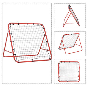 Fussball Rückprallwand Netz 96x80x96cm Rot-Schwarz