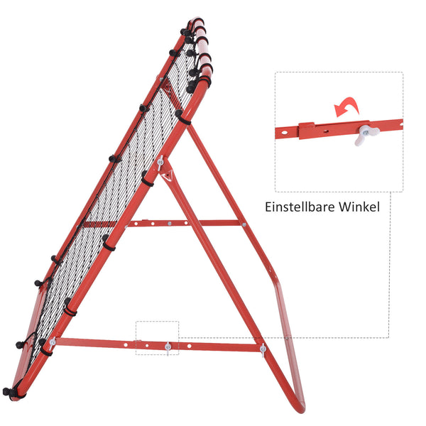 Fussball Rückprallwand Netz 96x80x96cm Rot-Schwarz