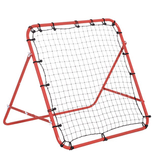 Fussball Rückprallwand Netz 96x80x96cm Rot-Schwarz