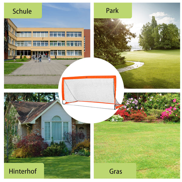 Fussballtor 2er-Set faltbar 183x90x90cm Orange