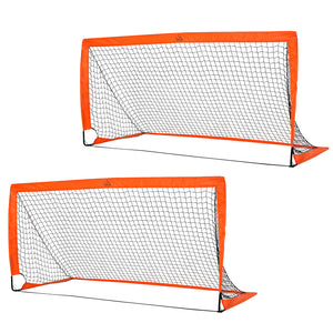 Fussballtor 2er-Set faltbar 183x90x90cm Orange