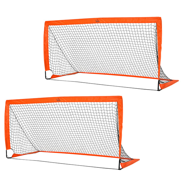 Fussballtor 2er-Set faltbar 183x90x90cm Orange